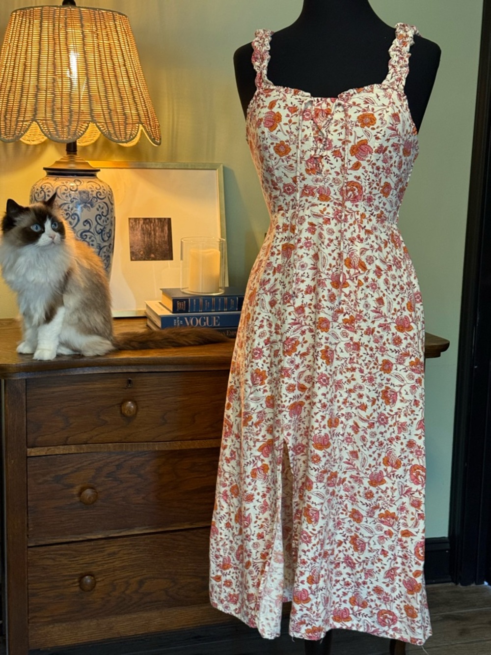 Floral Sundress with tailored corset bodice - perfect spring dress